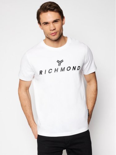John Richmond T-Shirt Zhotasy UMP21004TS Biały Regular Fit