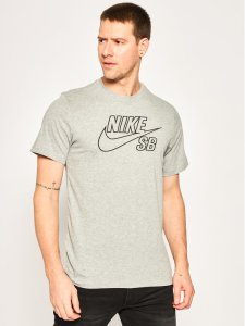 Nike T-Shirt Skate Logo CD2109 Szary Standard Fit