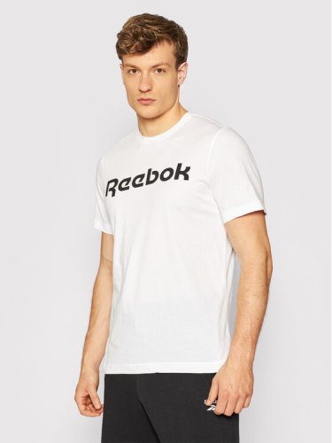Reebok T-Shirt Graphic Series Linear Logo FP9163 Biały Slim Fit