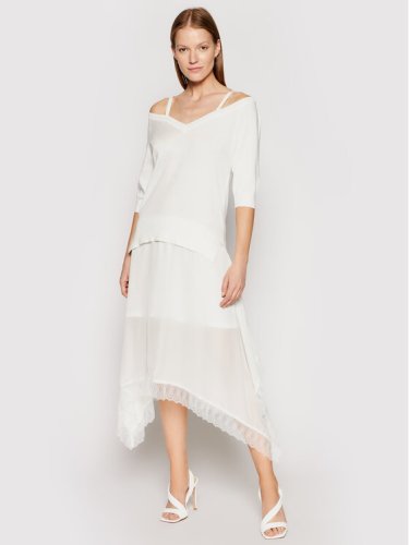 TwinSet Sukienka dzianinowa 211TT3190 Biały Regular Fit