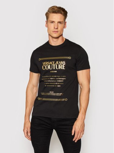 Versace Jeans Couture T-Shirt 71GAHT01 Czarny Regular Fit