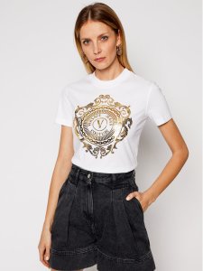 Versace Jeans Couture T-Shirt B2HWA7FA Biały Regular Fit