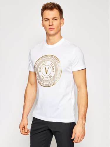 Versace Jeans Couture T-Shirt B3GWA7TE Biały Slim Fit