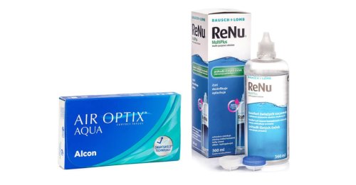 Air Optix Aqua (6 linser) + ReNu MultiPlus 360 ml med linsetui