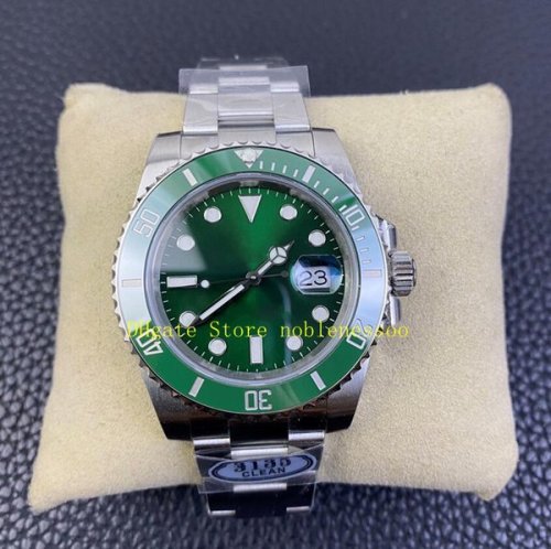 2 Color Cal.3135 CLEAN Factory Watch 904L Steel Men 40mm Date Green Ceramic Bezel 116610 Black Dial Sapphire Glass 116610LN Mens Automatic Dive Sport Watches