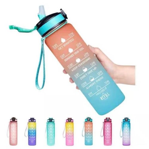 32Oz Sports Water Bottle Portable with Straw Plastic Leak-proof Water Cup Drink Camping Bike for Outdoor Gym Fitness Travel