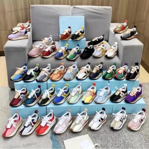 Bumpr Trainers Casual Shoes Ladies Sneakers Vintage Effect Lanvins Womens Low Top Platform Runner Catwalk Thick Wedge Bottom Sport Casual Sneaker Grey Nylon Green