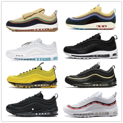Designer Classic Air97 Mens Casual Shoes Sean Wotherspoon 97s 97 Triple White Black Golf NRG Lucky And Good MSCHF X INRI Jesus Celestial airs Women Trainers Sneakers