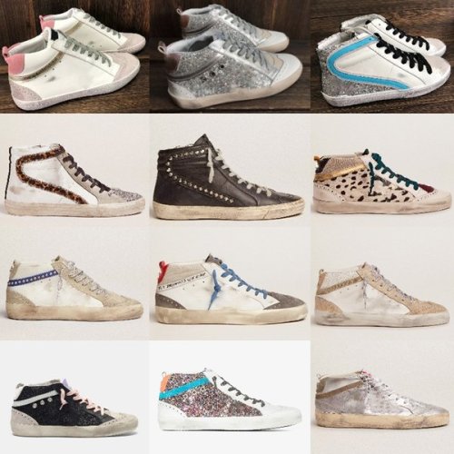 Fashion Golden Sneaker Mid Slide star high top Shoes Fashion Women Sneakers luxury Trainers Sequin Classic White Do-old Dirty Men shoe