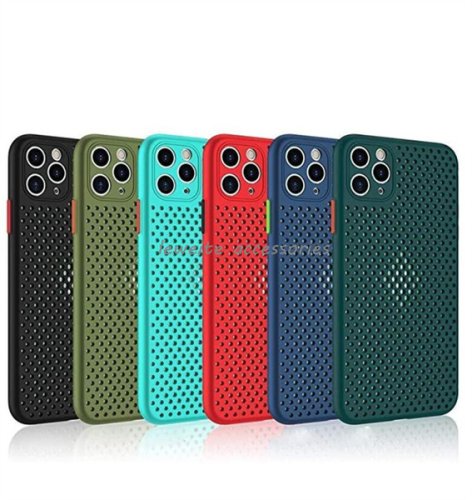 New Breathable Hollow Cellular Hole Heat Dissipation Cases for iPhone 13 Pro Max 12 11 XS XR X 6 7 8 Plus Full Back Camera Lens Protection Ultra Slim TPU Case Cover