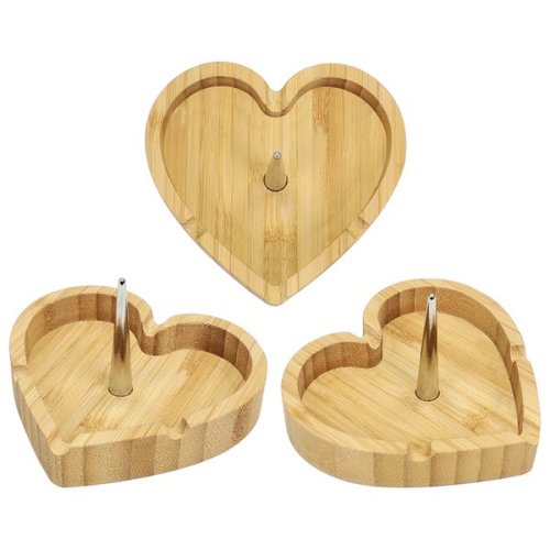 unique shape wood portable ashtray heart-shaped rubber ashtrays ash holder girl gift