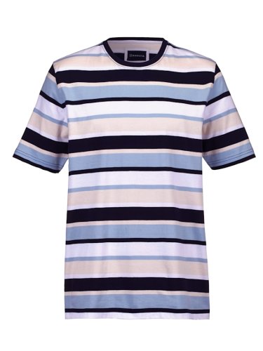 T-Shirt mit garngefärbten Streifen BABISTA Blau/Rosé