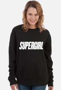 Bluza damska bez kaptura supergirl- czarna