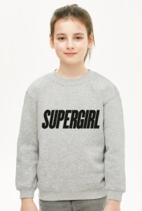 Bluza dziecięca bez kaptura supergirl- szara