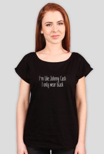 Adelepolska - Damski t-shirt oversize johnny cash