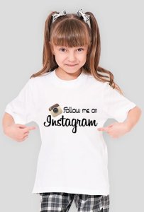 Follow me on instagram - koszulka dziecięca damska