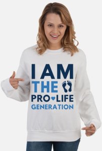 Jestemprolife - I am the pro-life generation bluza pro life damska