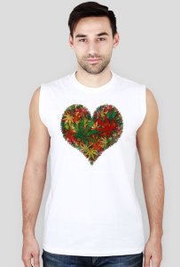 Koszulka męska bez rękawów biała - marijuana heart kingsthing : małysz 13 adamdasmred
