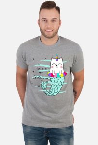 Zakupoholik - Koszulka męska cat hello my friends
