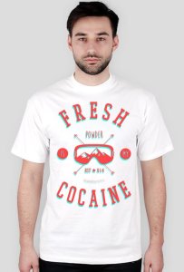 Koszulka męska - fresh powder is my cocaine (3d)