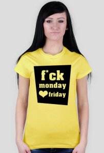 Koszulka poniedziałek damska żółta