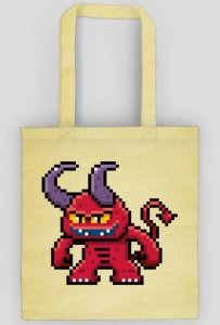 Pixel art - potwór diabeł - styl retro - grafika inspirowana grą minecraft / warcraft / diablo - tor