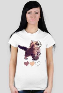 T-shirt kociak z sercami