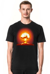 Wybuch nuklearny - grzyb - bomba - retro - vintage - czarnobyl - postapo - męska koszulka