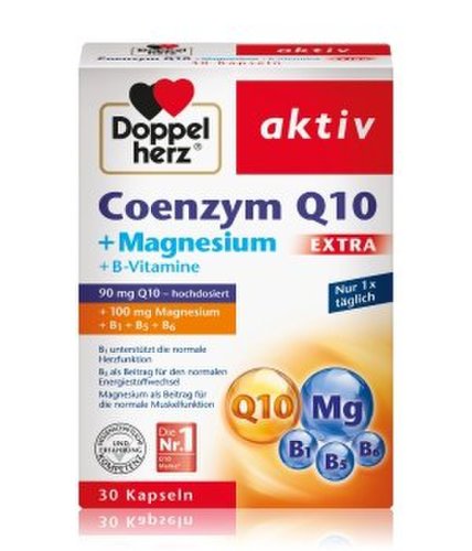 Doppelherz aktiv Coenzym Q10 EXTRA + Magnesium + B-Vitamine suplementy diety 30 szt.