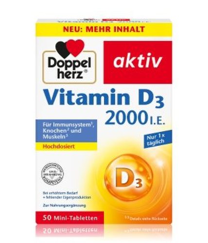 Doppelherz aktiv Vitamin D3 2000 I.E. suplementy diety 50 szt.