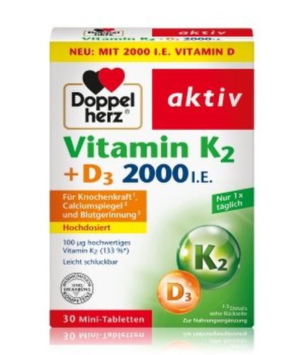 Doppelherz aktiv Vitamin K2 + D3 2000 I.E. suplementy diety 30 szt.