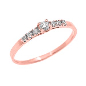 Gold Boutique - 0.07ct diamond band engagement ring in 9ct rose gold