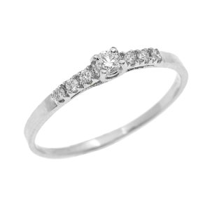 Gold Boutique - 0.07ct diamond band engagement ring in 9ct white gold