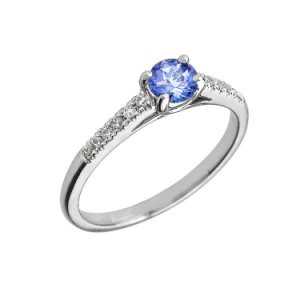 Gold Boutique - 0.55ct tanzanite and diamond engagement ring in 9ct white gold