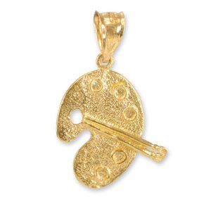 Artist Palette Charm Pendant Necklace in 9ct Gold
