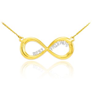 Best Friends Infinity Pendant Necklace in 9ct Two-Tone Gold