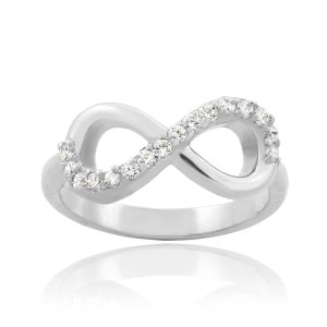 CZ Infinity Ring in Sterling Silver