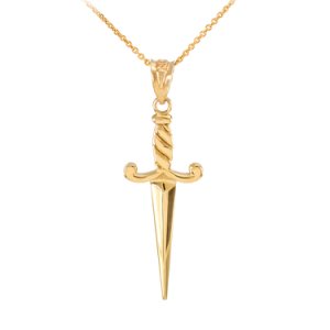 Gold Boutique - Dagger knife pendant necklace in 9ct gold