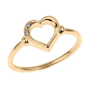 Gold Boutique - Diamond open heart ring in 9ct gold