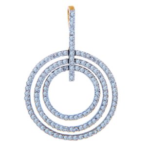 Diamond Three Circles Pendant Necklace in 9ct Gold