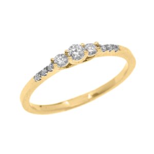 Diamond Three Stone Engagement Ring in 9ct Gold