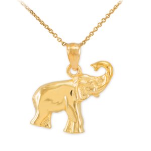 Elephant Charm Pendant Necklace in 9ct Gold