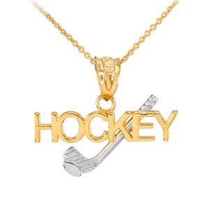 Gold Boutique - Hockey charm pendant necklace in 9ct two-tone gold