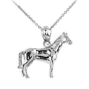 Gold Boutique - Horse charm pendant necklace in 9ct white gold