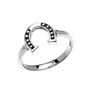 Horseshoe Good Luck Ring in Sterling Silver