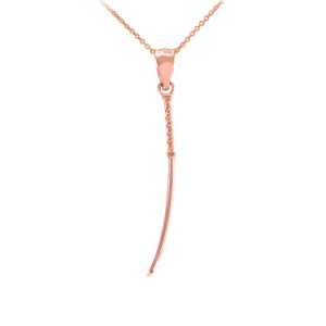 Gold Boutique - Japanese katana short sword pendant necklace in 9ct rose gold