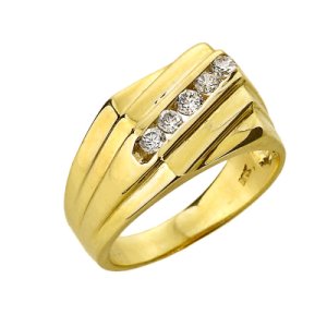 Men's 0.25ct Diamond Channel Set Ring in 9ct Gold