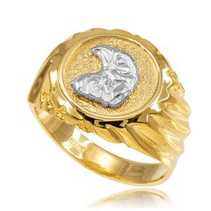 Men's Eagle Head Ring in 9ct Gold