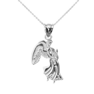 Gold Boutique - Praying angel pendant necklace in sterling silver
