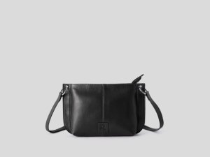 Benetton, Crossbody Bag In Genuine Leather, size ST, Black, Women